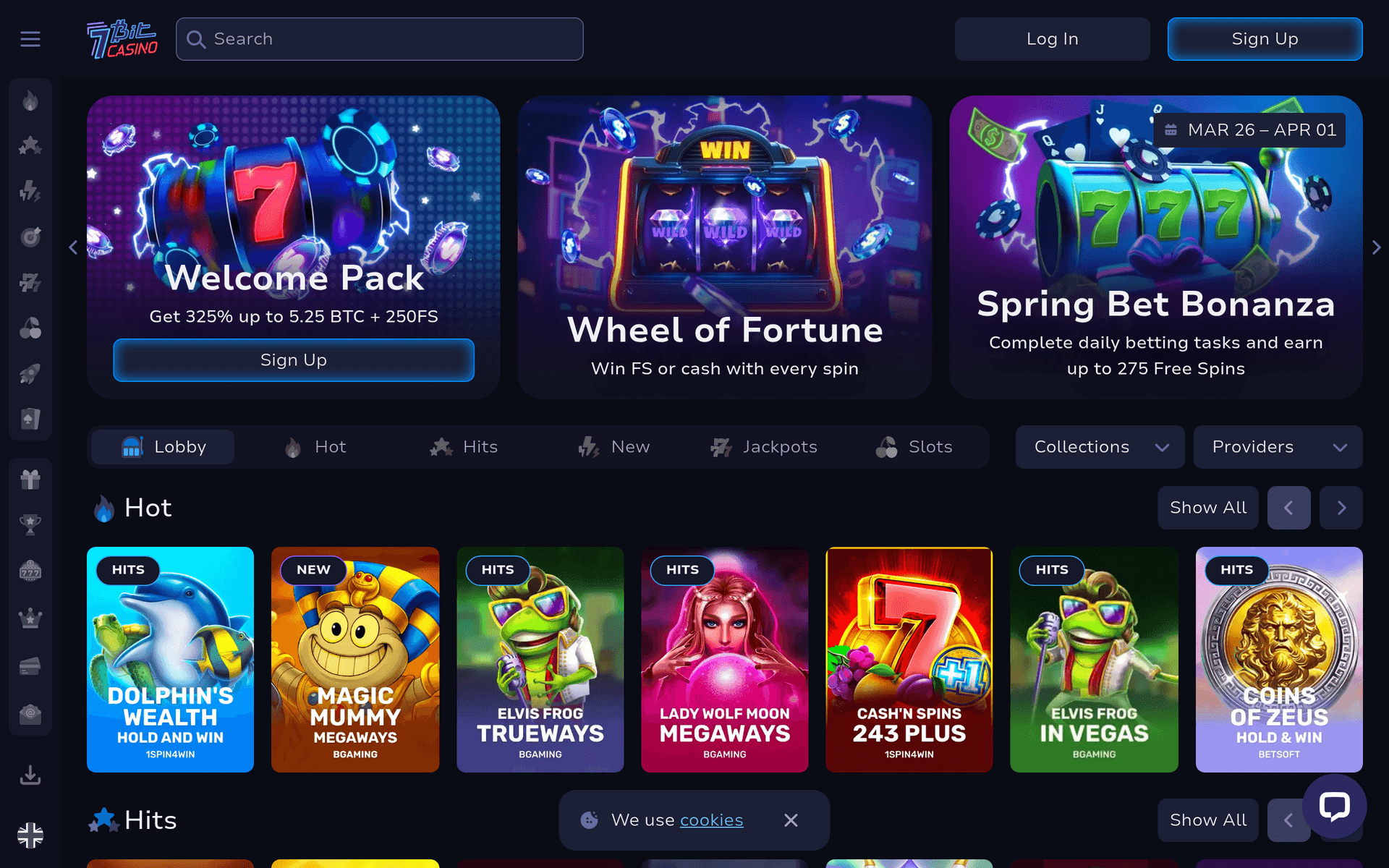 7Bit Casino homepage screenshot