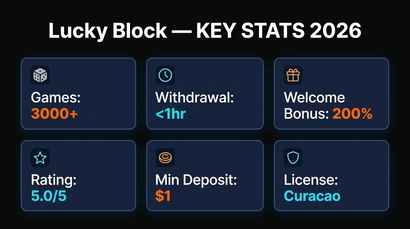 Lucky Block key statistics infographic