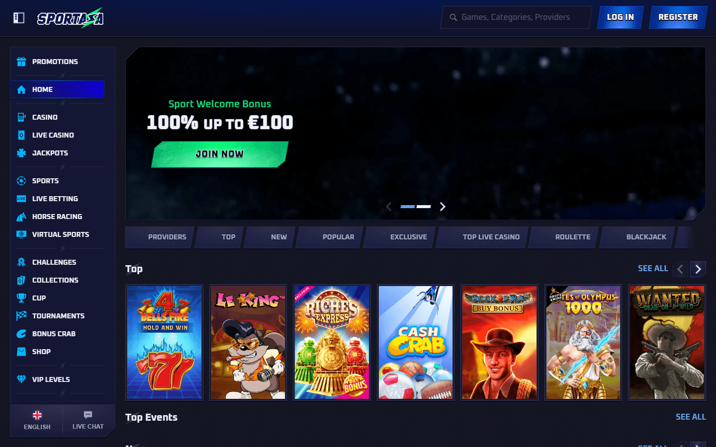 Sportaza homepage screenshot