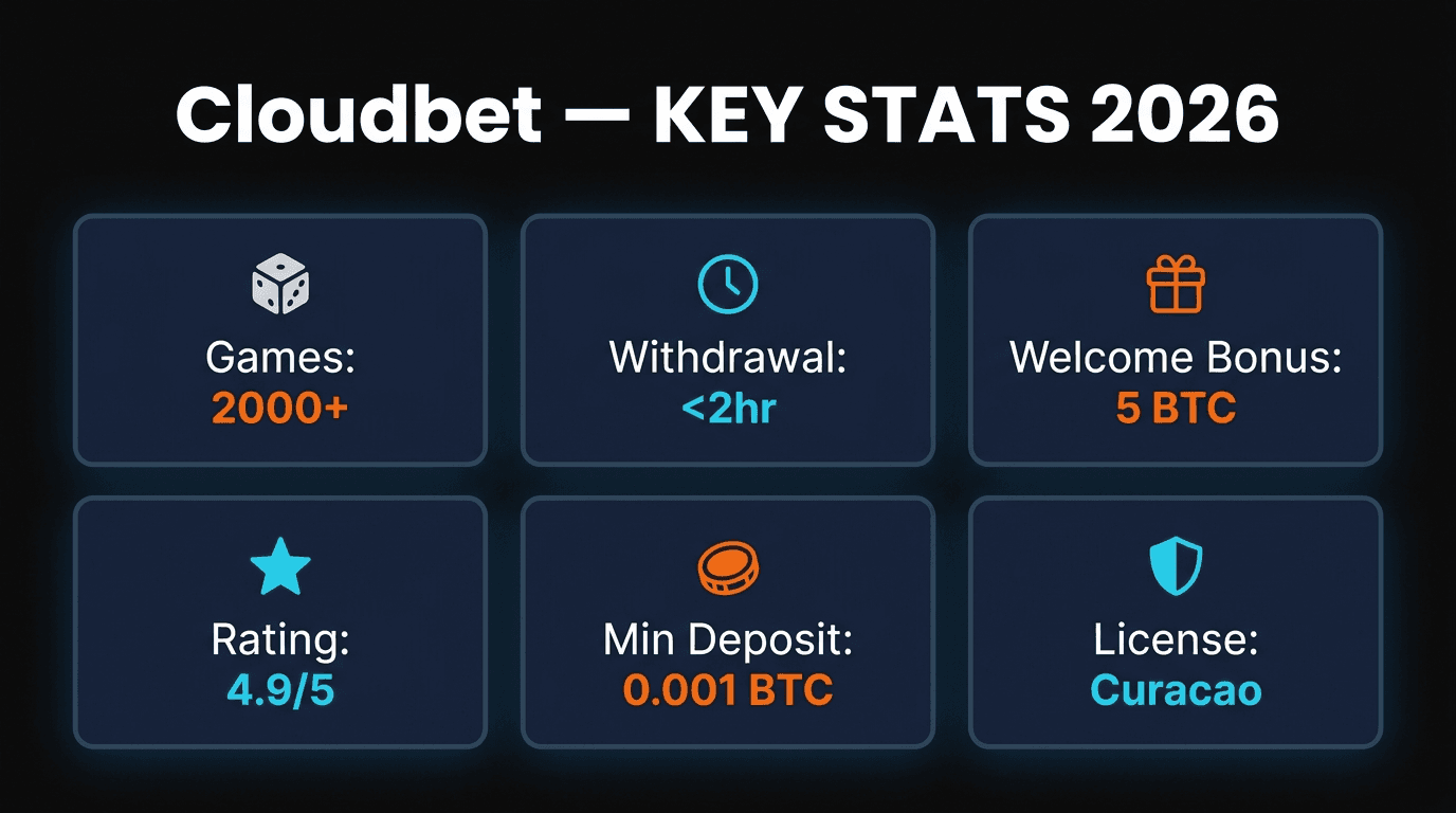 Cloud Bet key statistics infographic