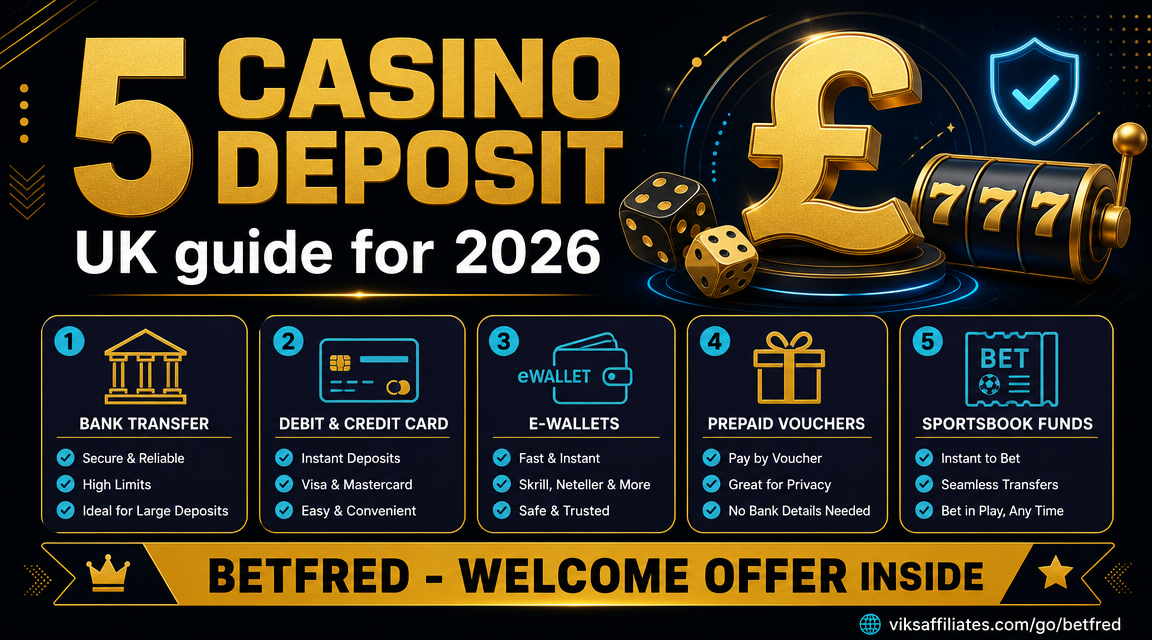 £5 minimum deposit casino guide UK 2026 — coins, slot reels and a fiver note