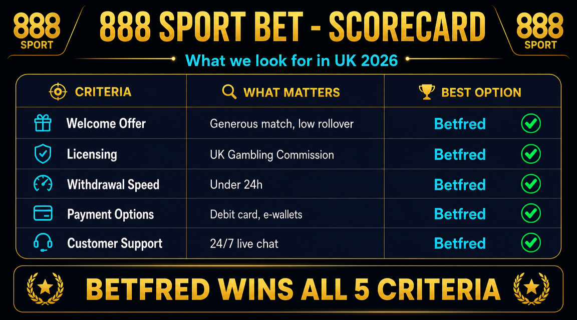 888 Sport vs Betfred vs bet365 UK welcome offer comparison