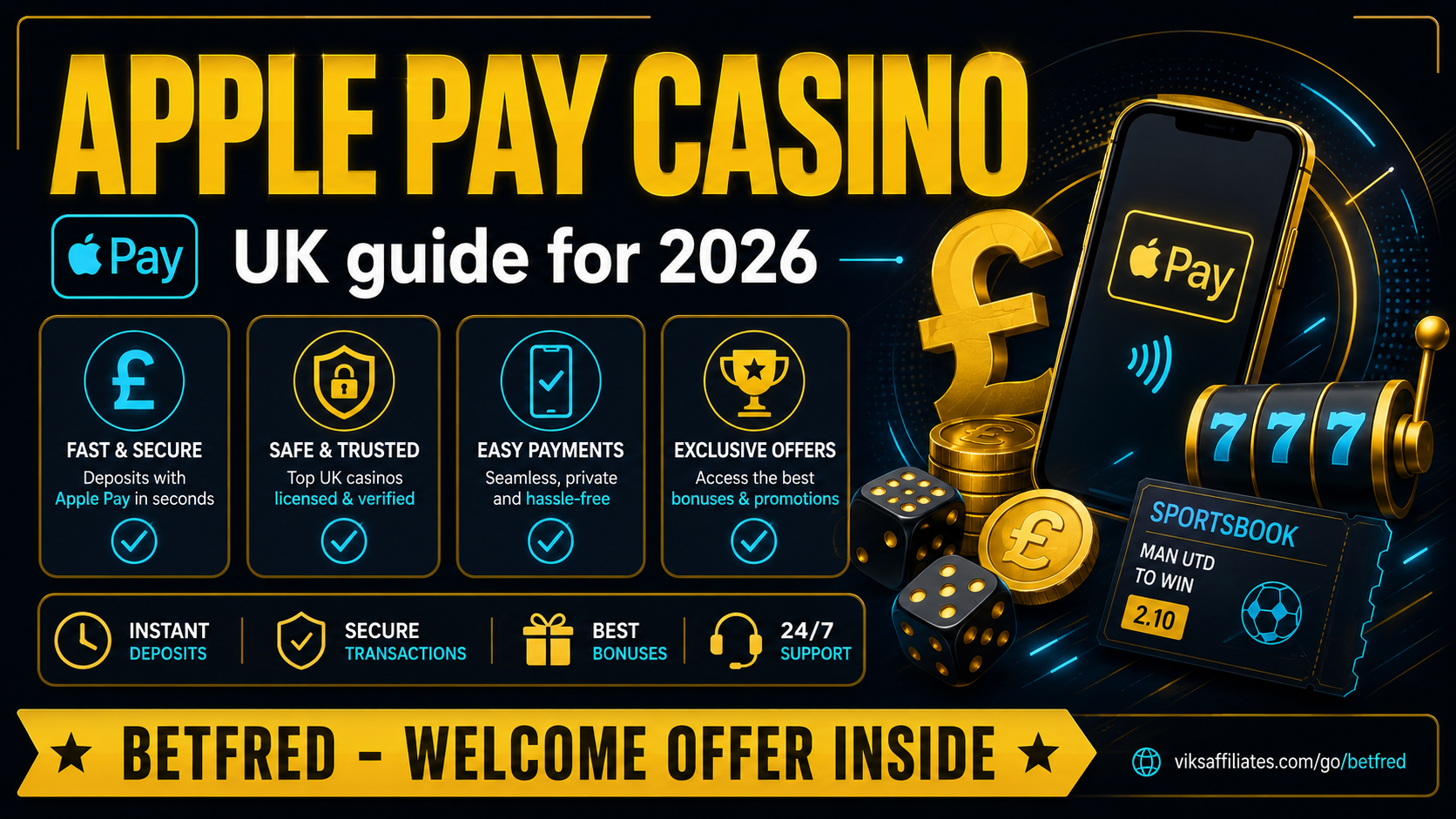 iPhone showing Apple Pay confirmation on a UK casino deposit screen