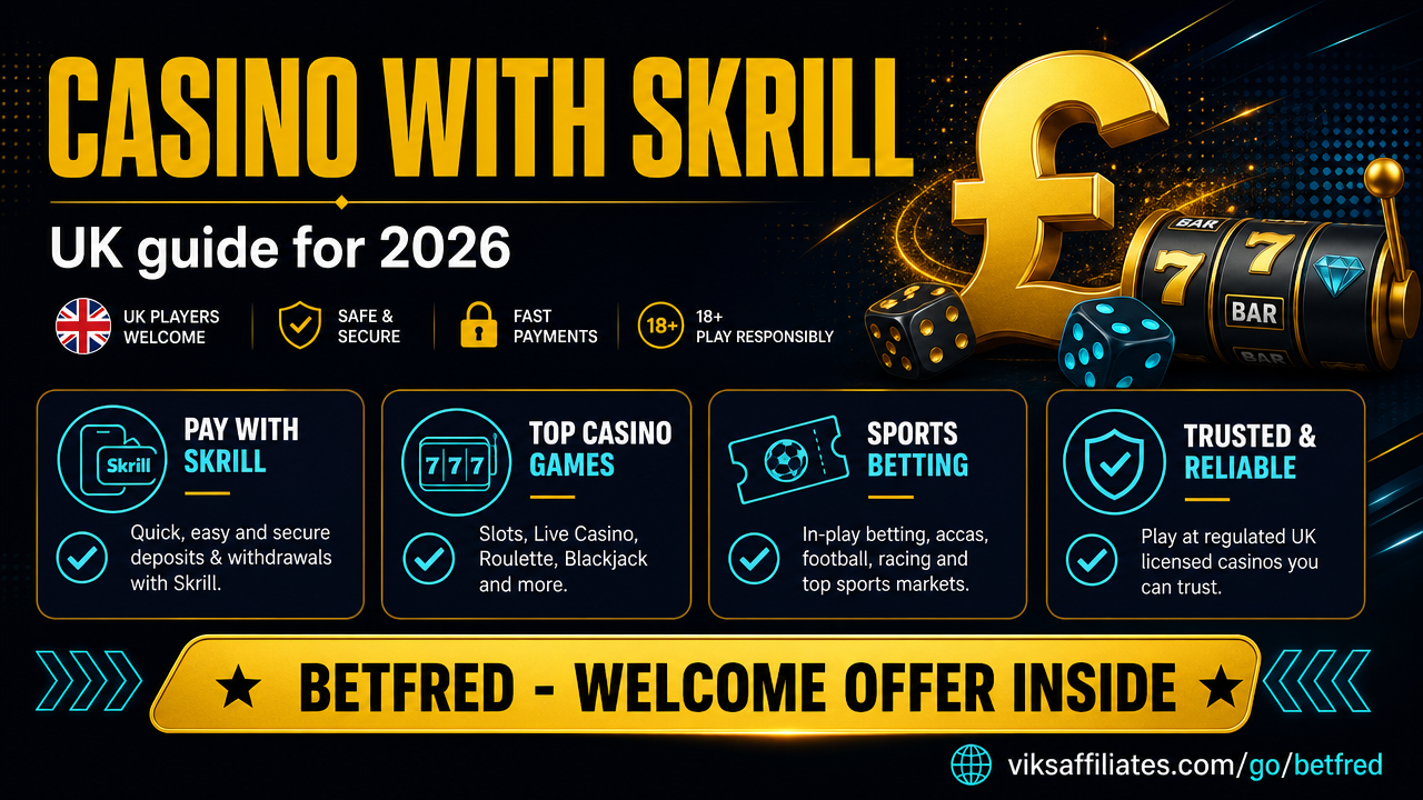 Skrill e-wallet logo alongside UK casino chips and cards