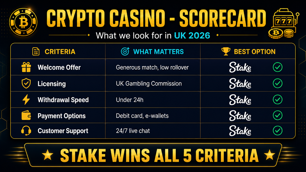 Comparison table of crypto casino payment methods and speeds