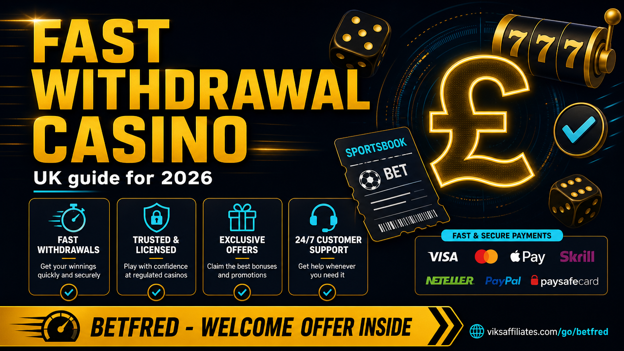 Fast withdrawal casino UK guide showing payout speeds across UKGC-licensed sites