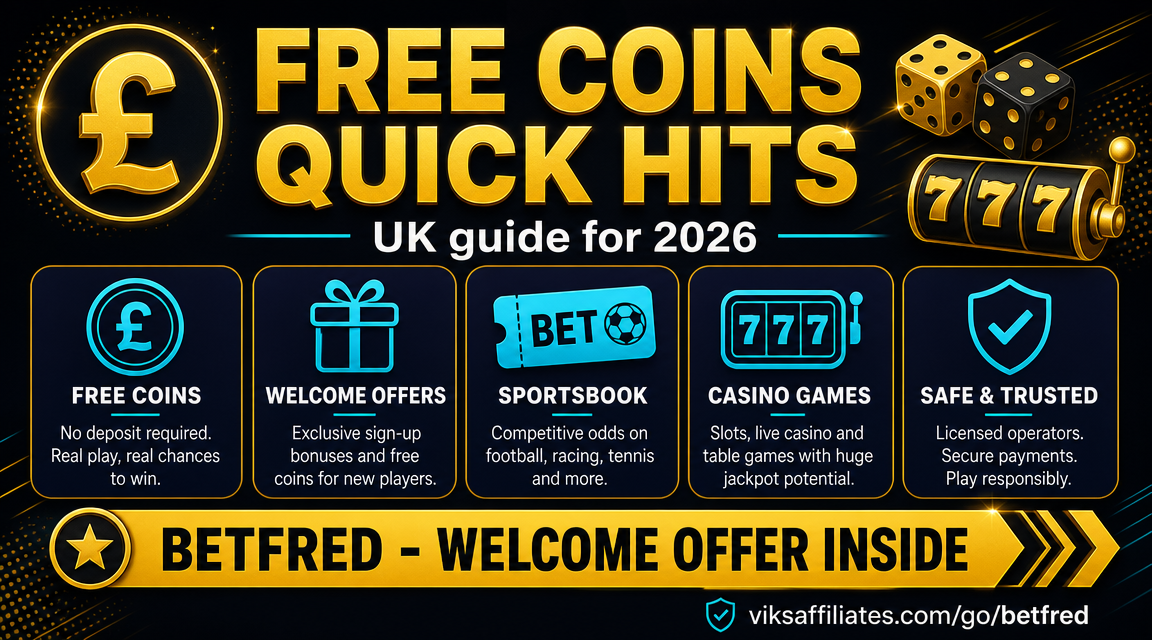 Free coins Quick Hits slots guide for UK players 2026