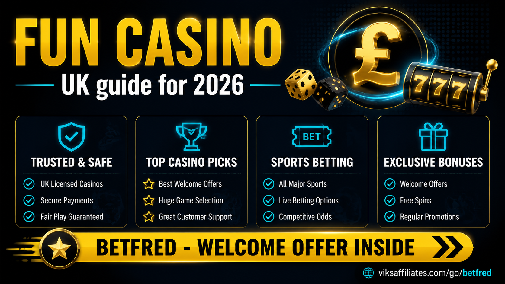 Fun casino UK 2026 — slots, live tables and mobile gameplay overview