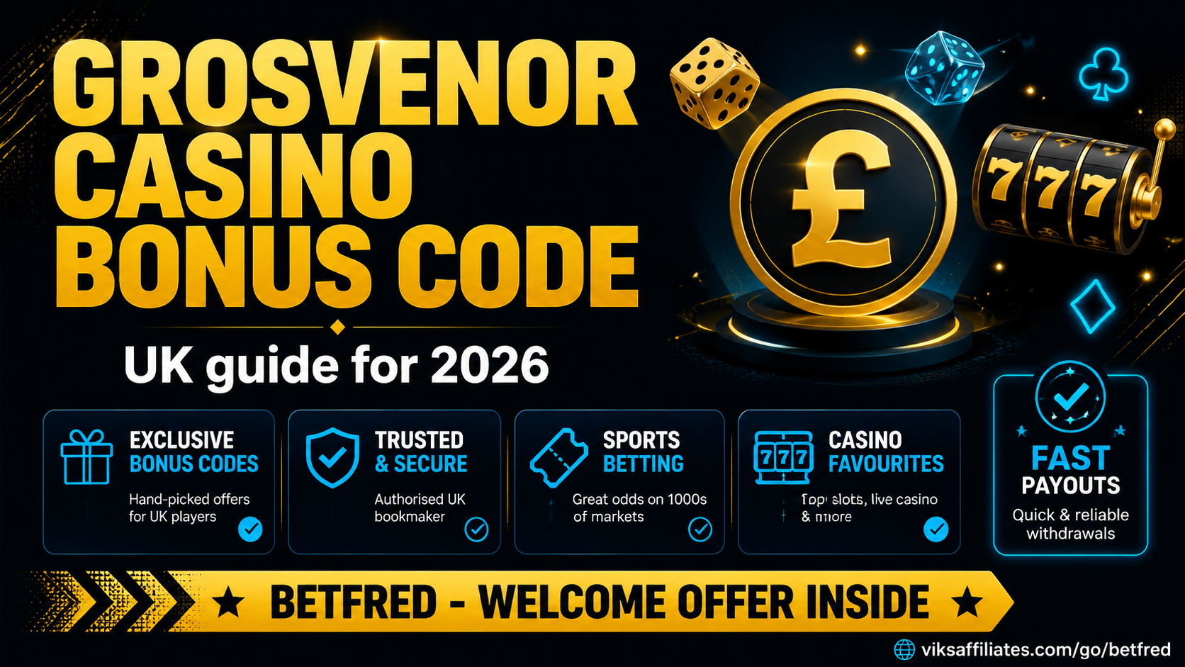 Grosvenor Casino bonus code guide for UK players showing welcome offer comparison