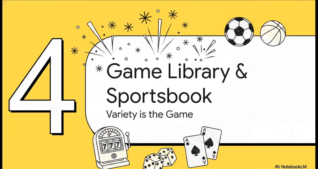 Lucky Block game library and sportsbook chapter — variety is the game, covering slots, table games, live dealer, and sports