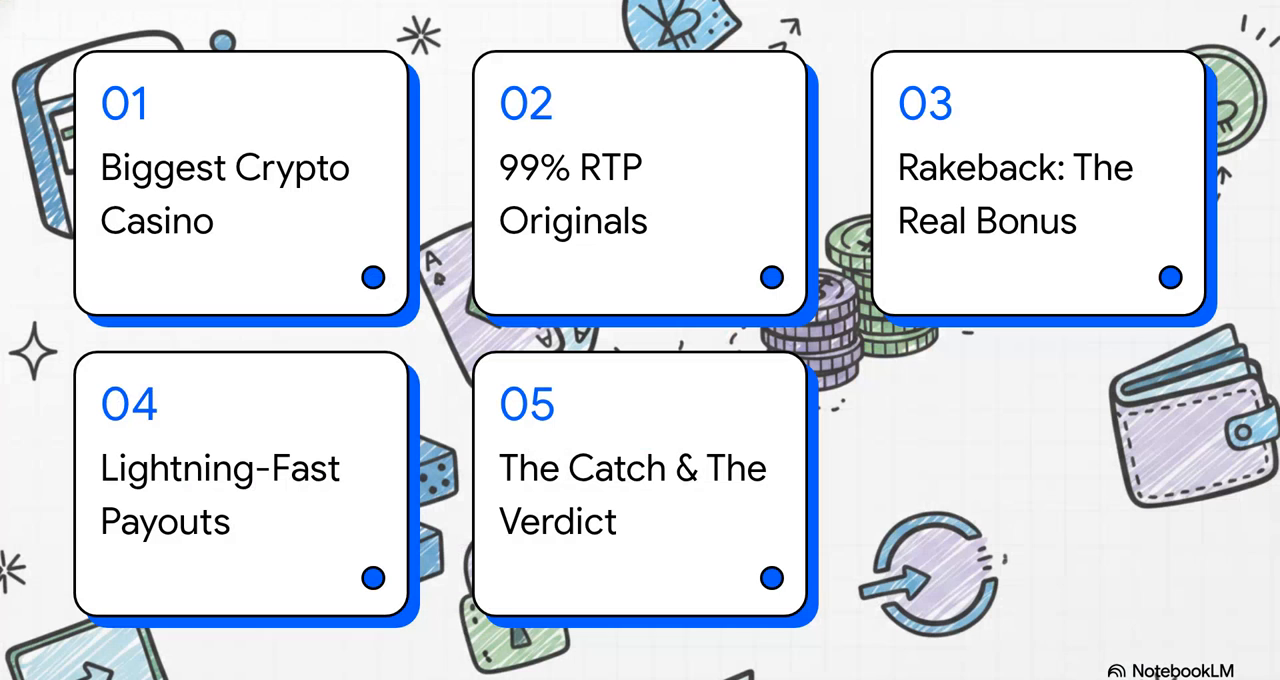 Stake.com review chapter overview — biggest crypto casino, 99% RTP originals, rakeback, lightning-fast payouts, the catch and the verdict
